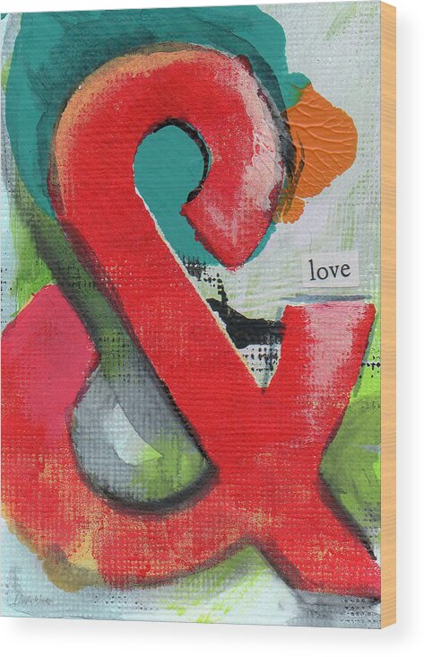 Love Wood Print featuring the painting Ampersand Love by Linda Woods