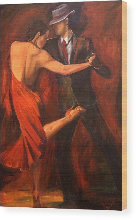 Tango Wood Print featuring the painting Argentine Tango by Sheri Chakamian