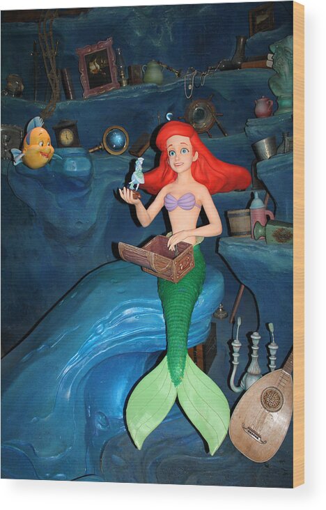 Disney World Wood Print featuring the photograph Ariel by David Nicholls