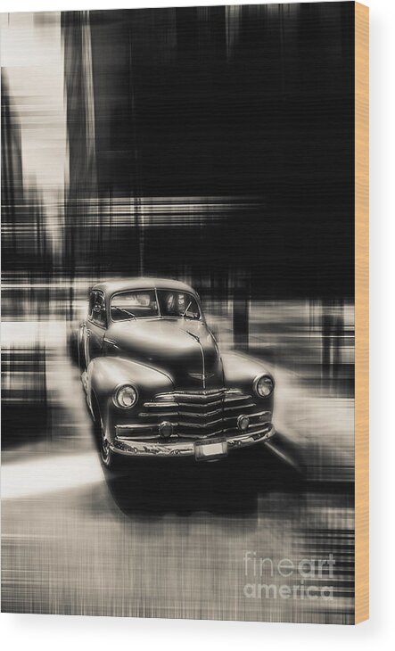 Nyc Wood Print featuring the photograph attracting curves III gray by Hannes Cmarits