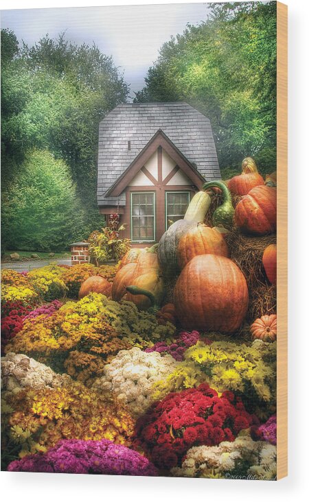 Savad Wood Print featuring the photograph Autumn - Pumpkin - This years harvest was Awesome by Mike Savad