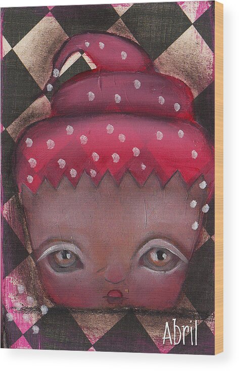 Baby Wood Print featuring the painting Baby Cakes IV by Abril Andrade