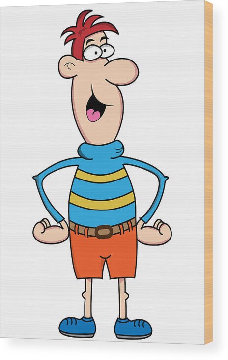 Big Nose Guy Cartoon Character Wood Print by Toots Hallam - Pixels