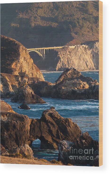 Bixby Bridge Wood Print featuring the photograph Big Sur Coastal Serenity by Mike Reid