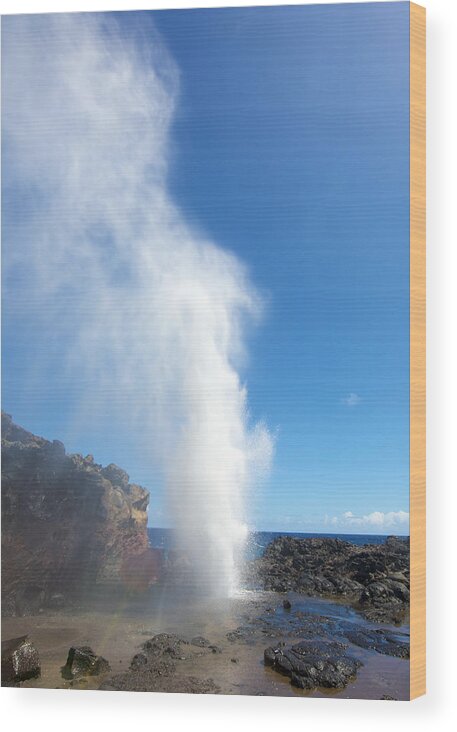 Water Wood Print featuring the photograph Blow hole by Ivan SABO