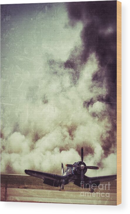 Corsair Wood Print featuring the photograph Bomb run by AK Photography