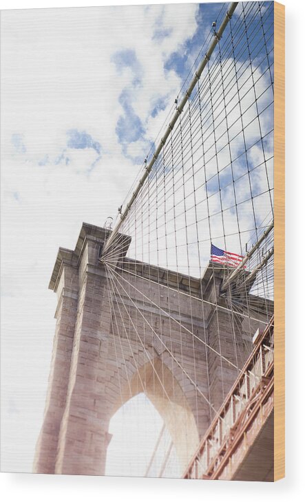 Suspension Bridge Wood Print featuring the photograph Brooklyn Bridge by Mundusimages