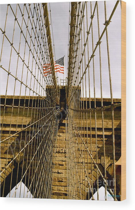 Brooklyn Wood Print featuring the photograph Brooklyn Bridge by Roseann Errigo