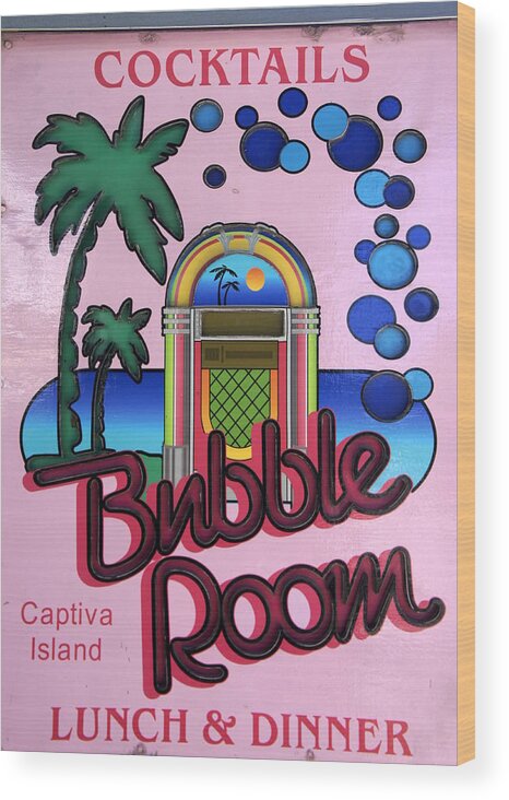 Bubble Room Restaurant Wood Print featuring the photograph Bubble Room 2 by Laurie Perry