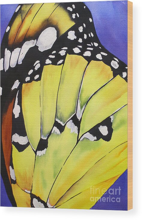 Painting Wood Print featuring the painting Butterfly Wing by Glenyse Henschel