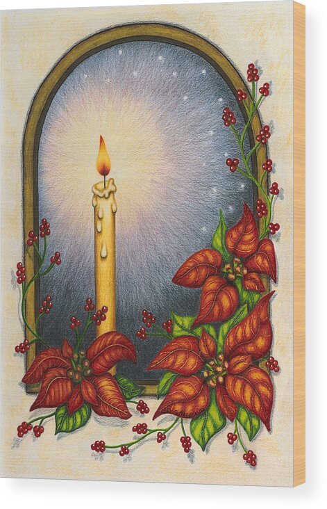 Colored Pencil Wood Print featuring the painting Candlelight by Lori Sutherland