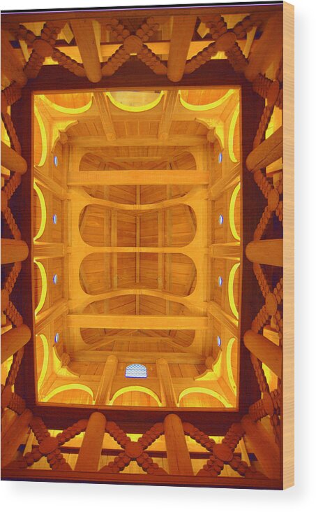 Ceiling Wood Print featuring the photograph Cathedral Ceiling by Jerry Cahill