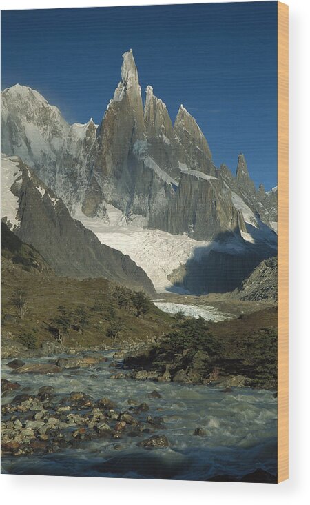 Feb0514 Wood Print featuring the photograph Cerro Torre From Agostini Patagonian by Colin Monteath
