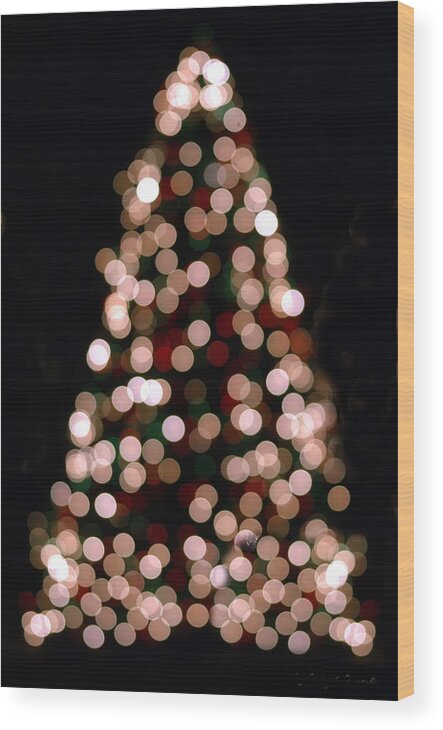 Abstract Wood Print featuring the photograph Christmas Tree Out Of Focus by Alex Grichenko