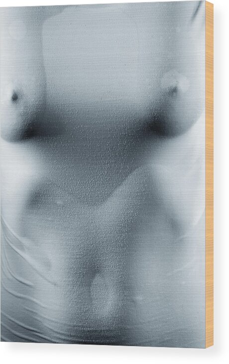 People Wood Print featuring the photograph Close-up of Woman's Body in Wet Shirt by Casarsa