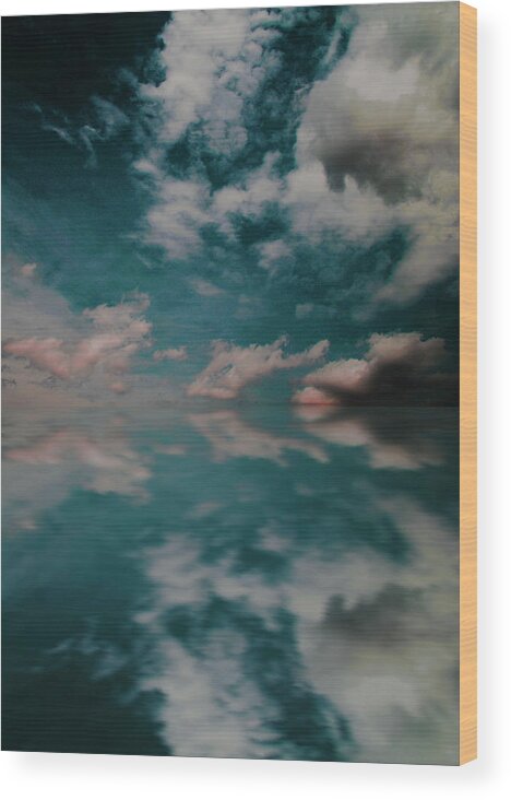 Sky Wood Print featuring the photograph Cloud Reflections by John Stuart Webbstock