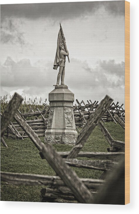 Antietam Wood Print featuring the photograph Color Bearer at Antietam National Battlefield by Phil Cardamone