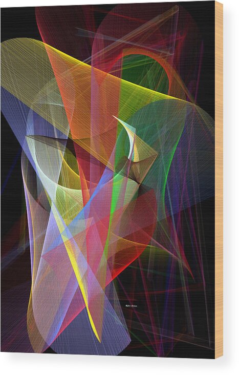 Abstract Wood Print featuring the digital art Color Symphony by Rafael Salazar