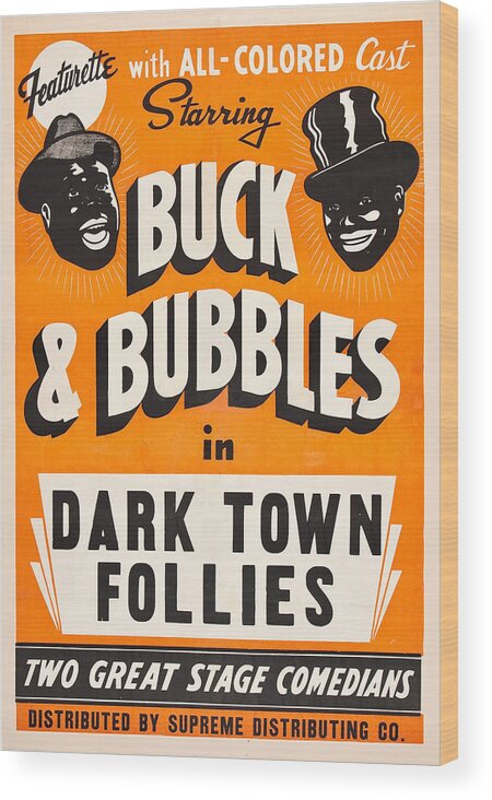 1930 Movies Wood Print featuring the photograph Dark Town Follies, Poster Top From Left by Everett