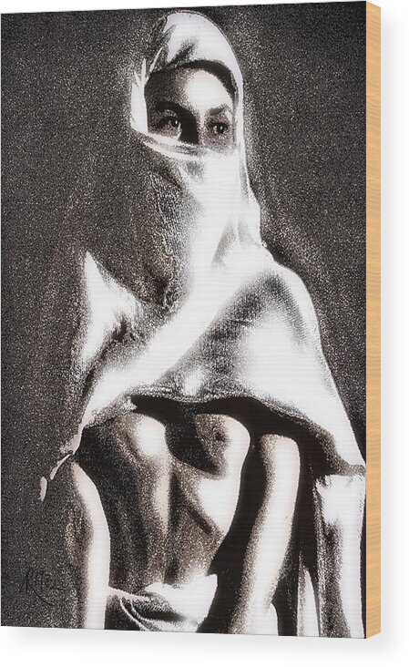 Veiled Woman Wood Print featuring the photograph Desert Princess by Aleksander Rotner