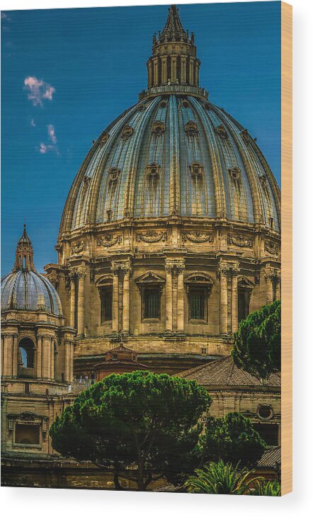 Rome Wood Print featuring the photograph Dome of Michelangelo by Rob Tullis