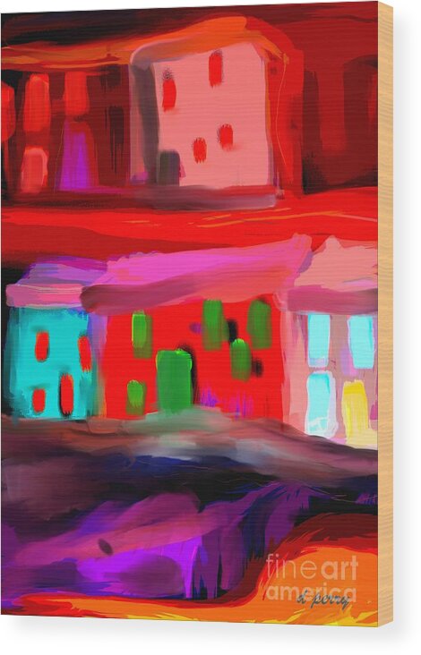 Abstract Art Prints Wood Print featuring the digital art Domicile by D Perry