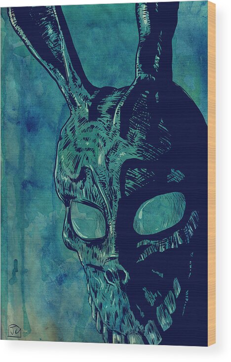 Donnie Darko Wood Print featuring the drawing Donnie Darko by Giuseppe Cristiano