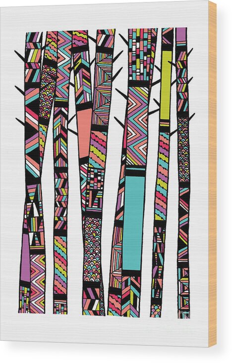 Navajo Wood Print featuring the digital art Dream Forest by MGL Meiklejohn Graphics Licensing