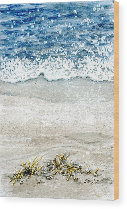 Watercolor Wood Print featuring the painting Ebb and Flow by Jennifer Creech