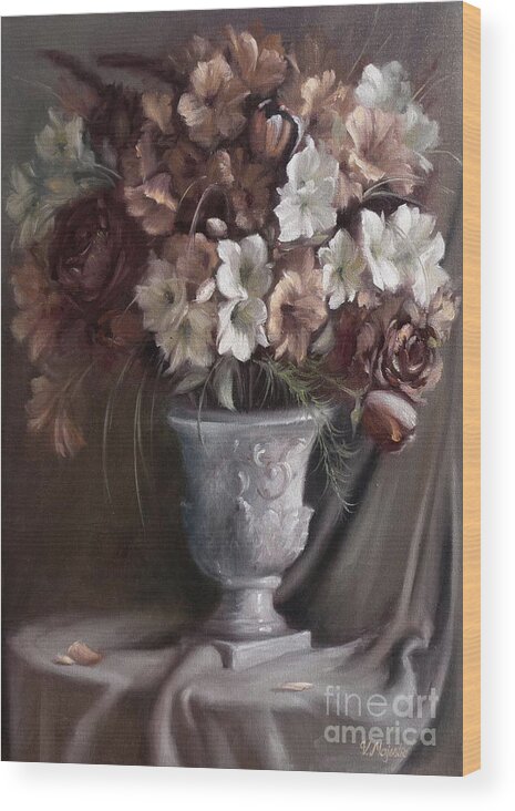 Flowers Wood Print featuring the painting Elegant Bouquet by Viktoria K Majestic