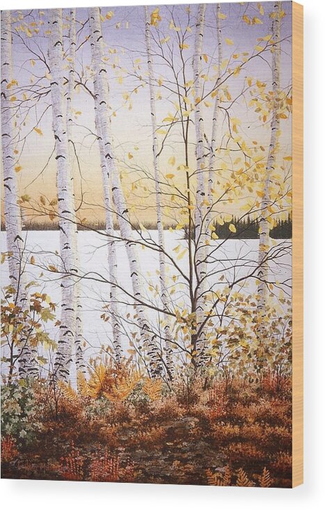 Autumn Wood Print featuring the painting Evening in Muskoka by Conrad Mieschke
