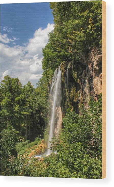 Waterfall Wood Print featuring the photograph Falling Springs Falls by Chris Berrier