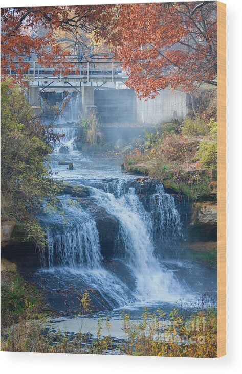 Mill Wood Print featuring the photograph Falls at Pickwick Mill by Kari Yearous