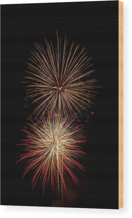 Fireworks Wood Print featuring the photograph Fireworks by Michael McGowan