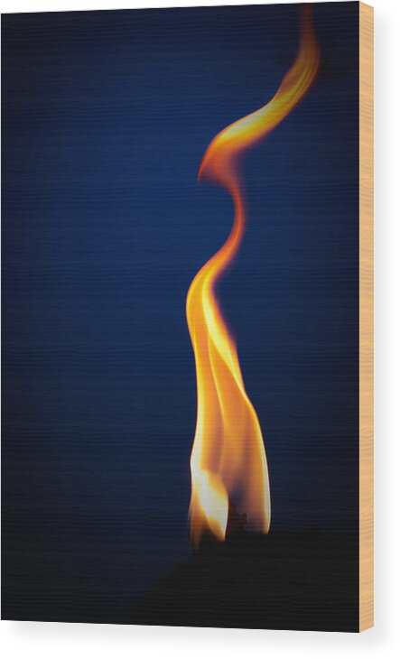 Art Wood Print featuring the pyrography Flame by Darryl Dalton