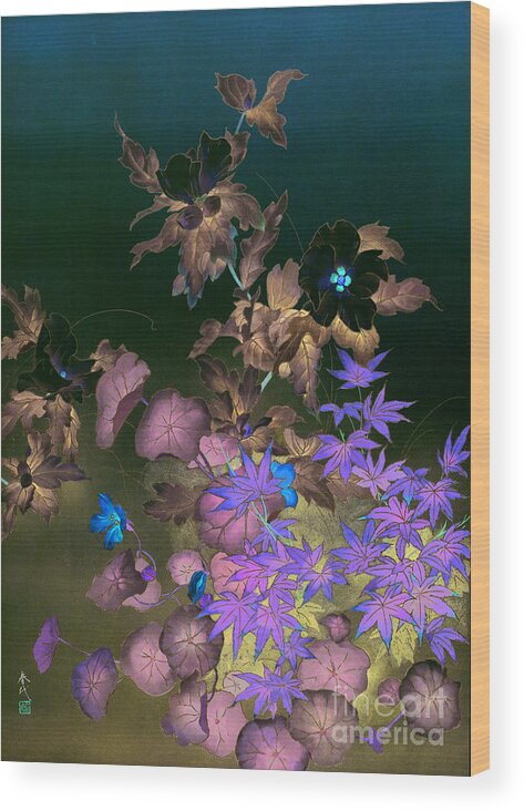  Haruyo Morita Digital Art Wood Print featuring the digital art Flower by MGL Meiklejohn Graphics Licensing