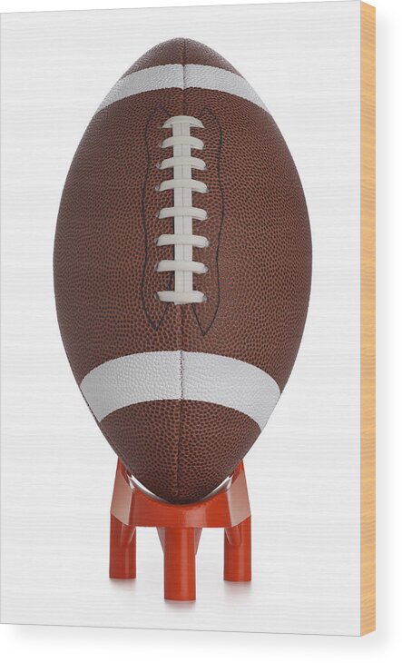 Orange Color Wood Print featuring the photograph Football Kickoff by Skodonnell