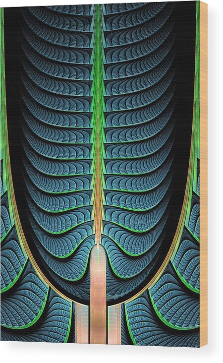 Pine Wood Print featuring the digital art Fractal Pine Tree by Anastasiya Malakhova