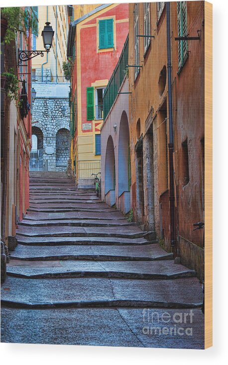 Cote D'azur Wood Print featuring the photograph French Alley by Inge Johnsson