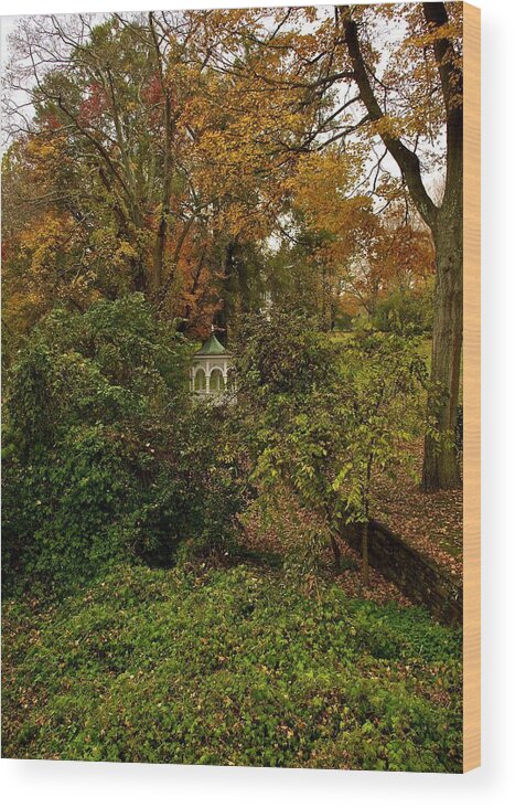Autumn Wood Print featuring the photograph Gazebo in the Woods by Kathi Isserman
