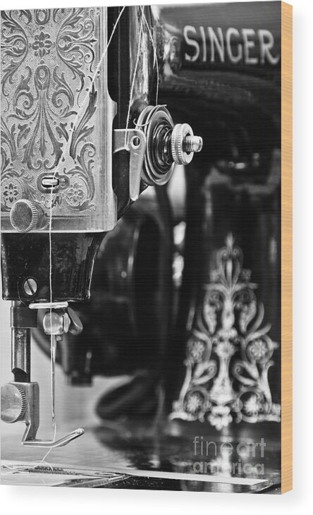 Sewing Machine Wood Print featuring the photograph Grandma's machine by Pamela Taylor