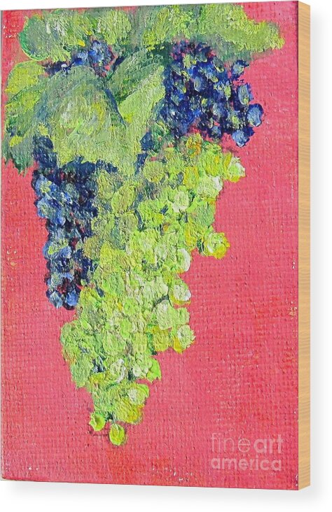 Grape Wood Print featuring the painting Ripening Grapes by Laurie Morgan