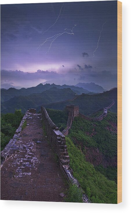 China Wood Print featuring the photograph Great Wall by Yan Zhang
