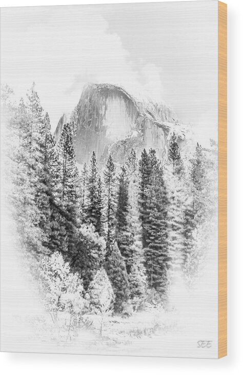 Landscape Wood Print featuring the photograph Half Dome Winter Portrait by Susan Eileen Evans