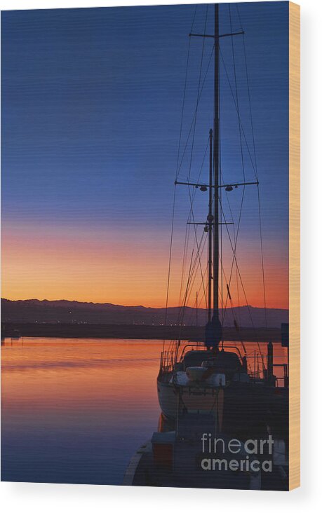 Boat Wood Print featuring the photograph Harbor Sunrise by Eddie Yerkish