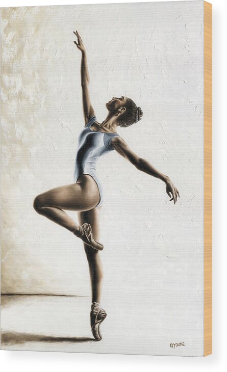 Dance Wood Print featuring the painting Harmony and Light by Richard Young