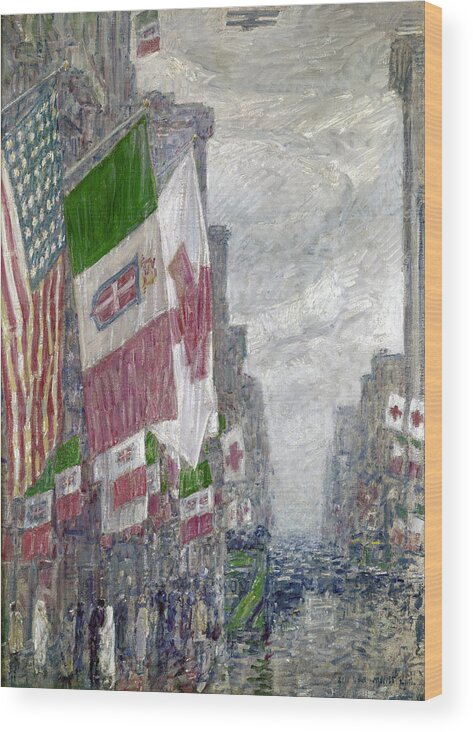 1918 Wood Print featuring the photograph Hassam: Italian Day, 1918 by Granger