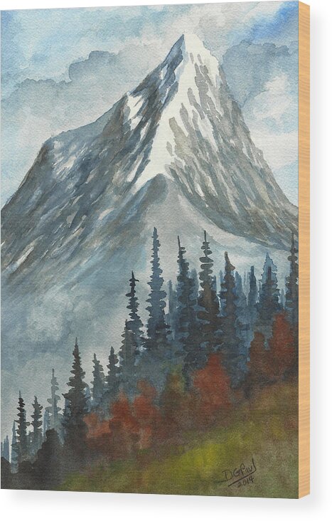 Mountain Wood Print featuring the painting High Country by David G Paul