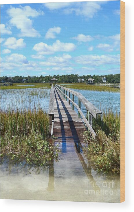 Scenic Wood Print featuring the photograph High Tide At Pawleys Island by Kathy Baccari