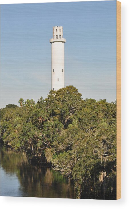 Tower Wood Print featuring the photograph Historic Water Tower - Sulphur Springs Florida by John Black